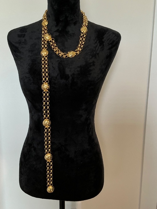 Salvatore Ferragamo Shoe Gold Chain Belt 42.5”